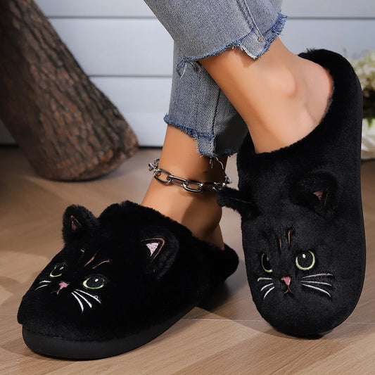 Ultra Soft Fabric Cat Fuzzy Slippers